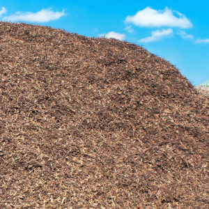 A graded bark mulch for commercial landscaping.